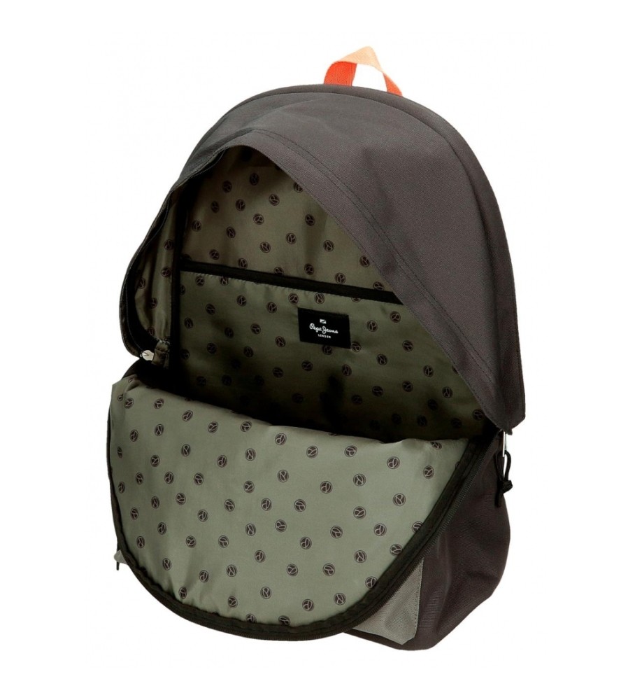 Mochila para computador Pepe Jeans Cody com dois compartimentos, preta.