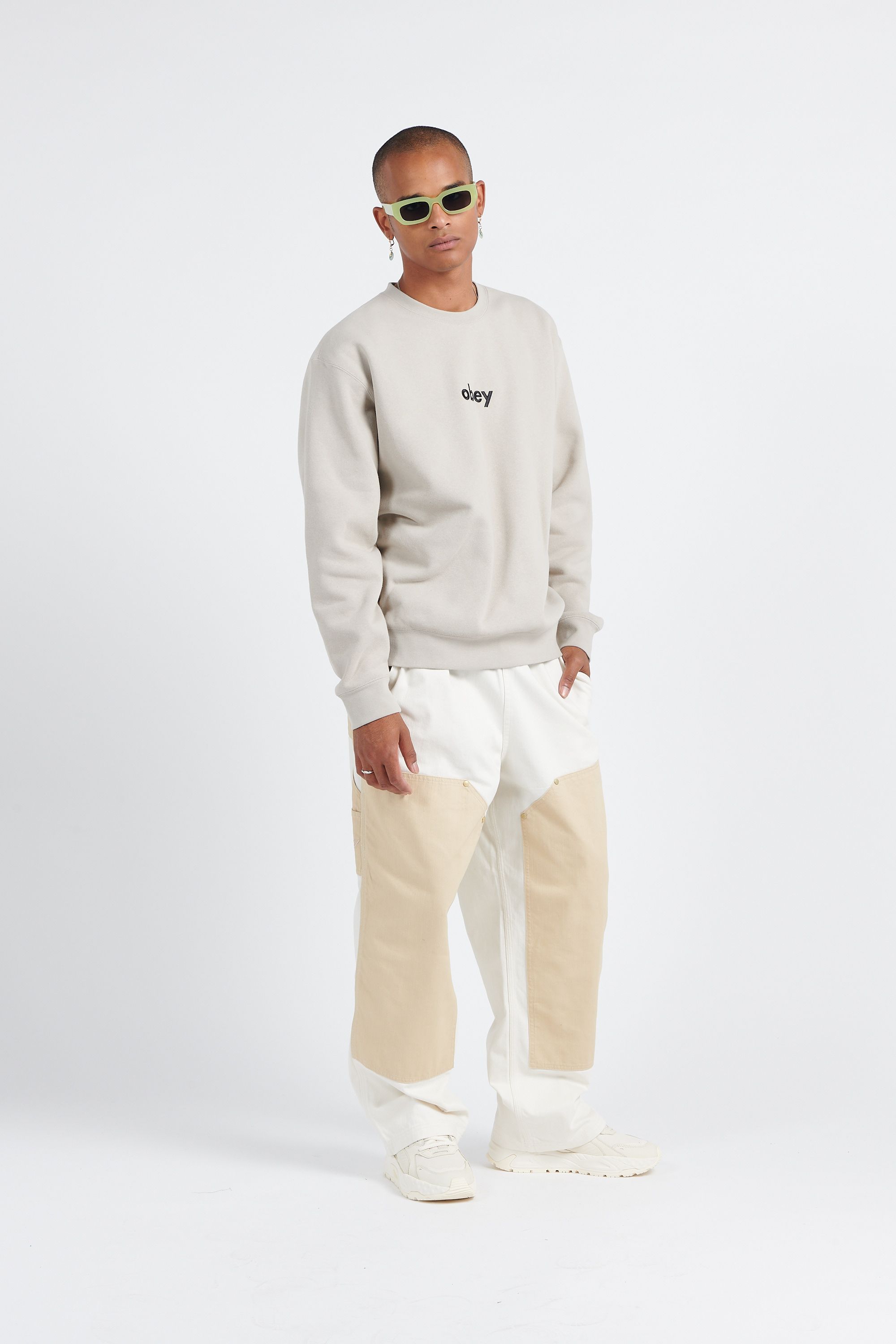 OBEY Sweat  OWERCASE CREW S Beige