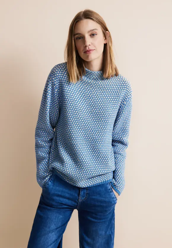 Zweifarbiger Pullover - light spring blue