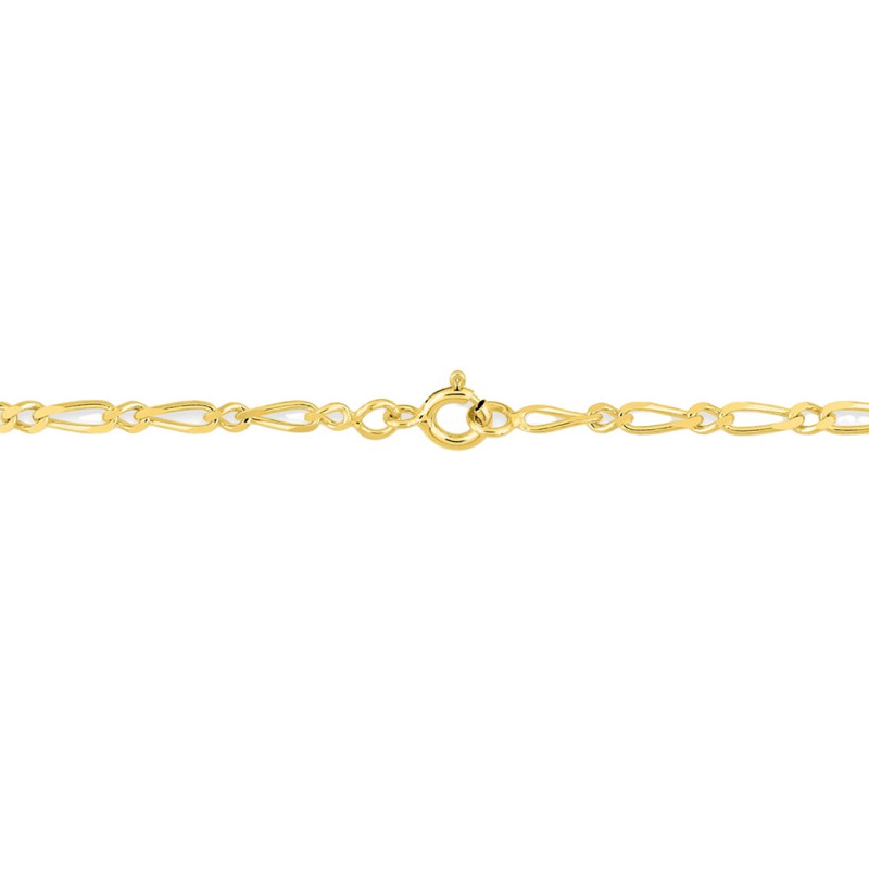 Bracelet Mixte 18 cm  - Cheval alterné - Or 18 Carats - Largeur 2.5 mm