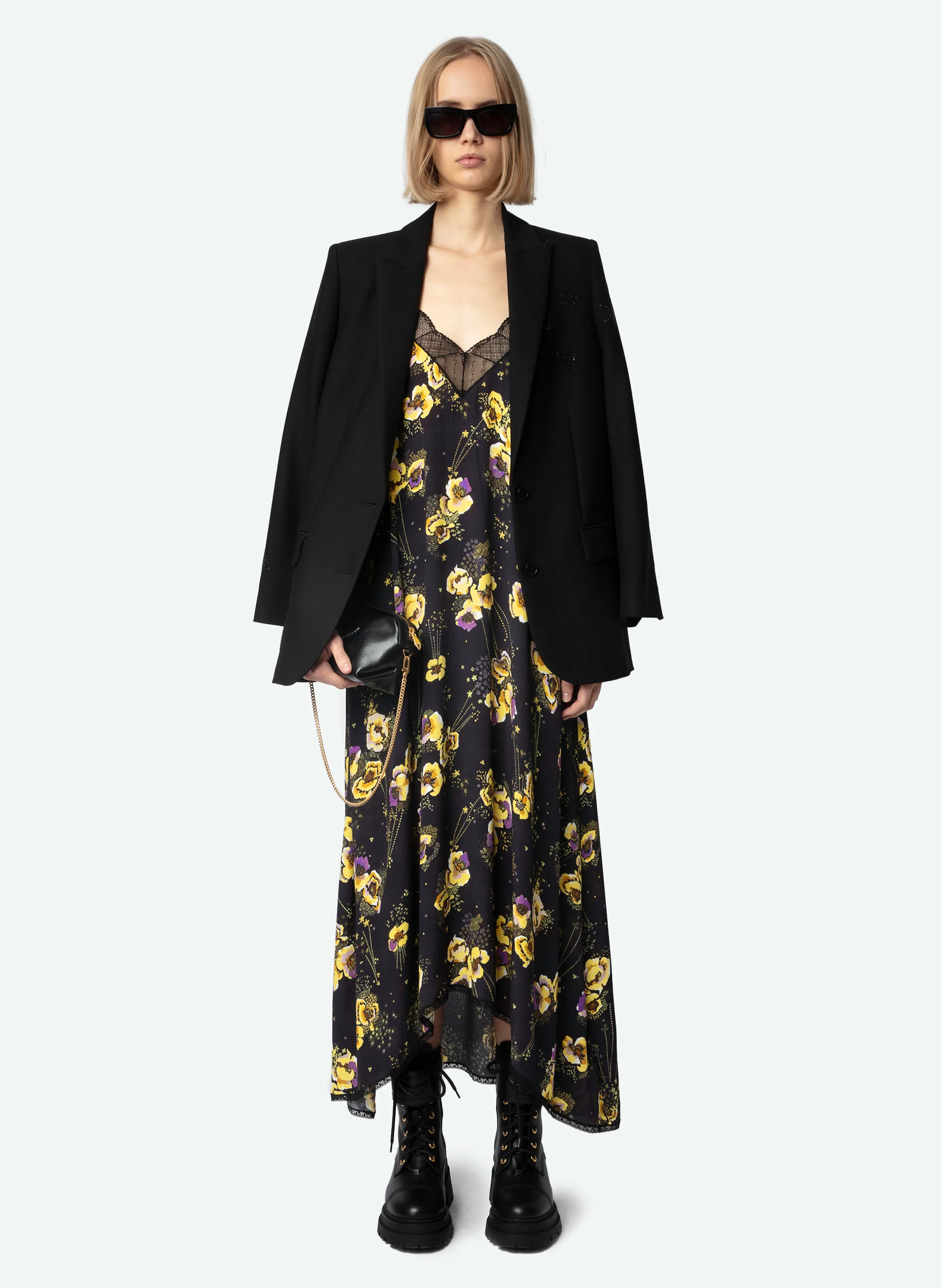 RISTY - Robe logue décolleté V | Noir