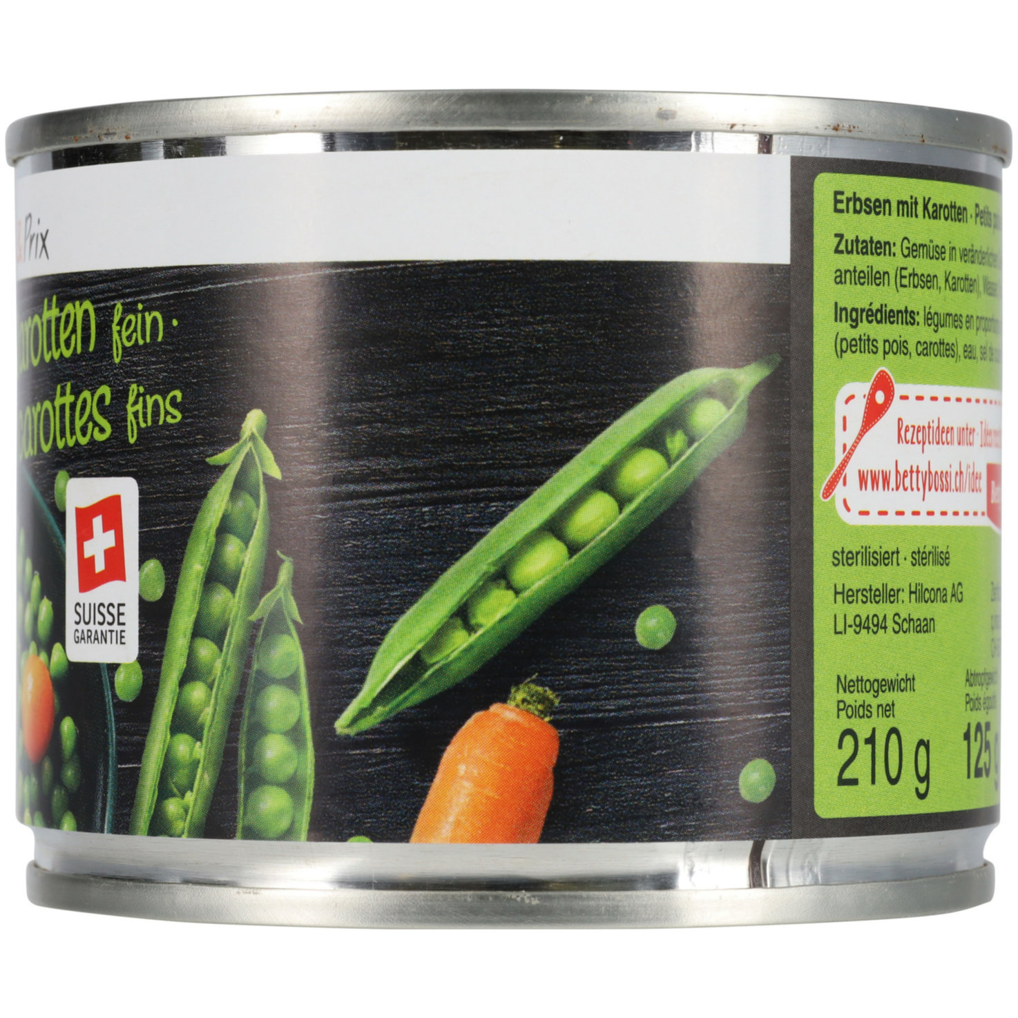 Erbsen mit Karotten fein