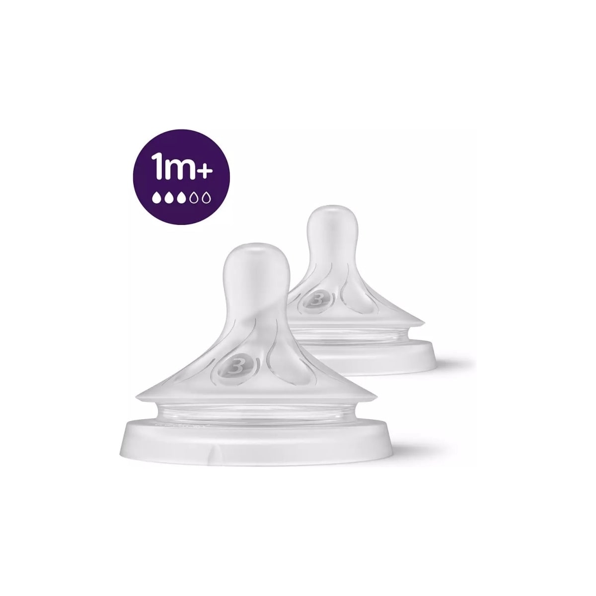 Philips Avent SCY963/02 Natural Response flaskesmokk, flow 3, 1 måned+, pakke med 2 stk