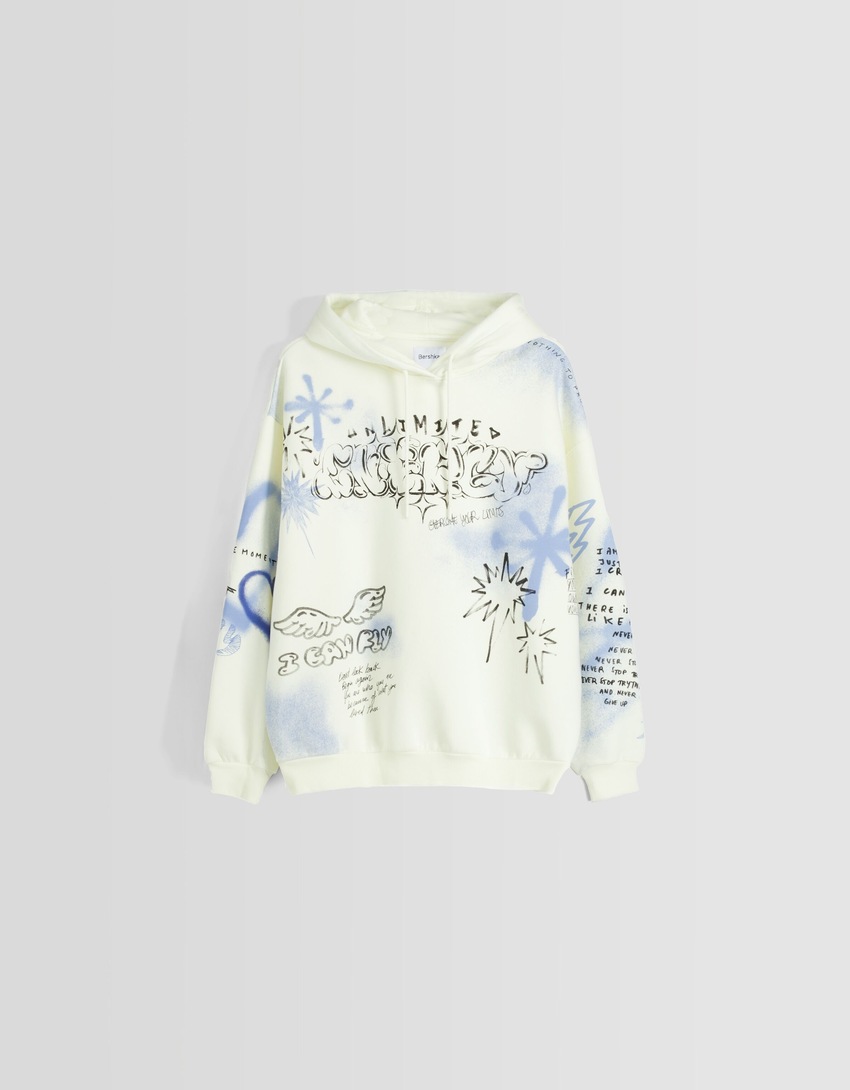 Moletom com capuz estampado