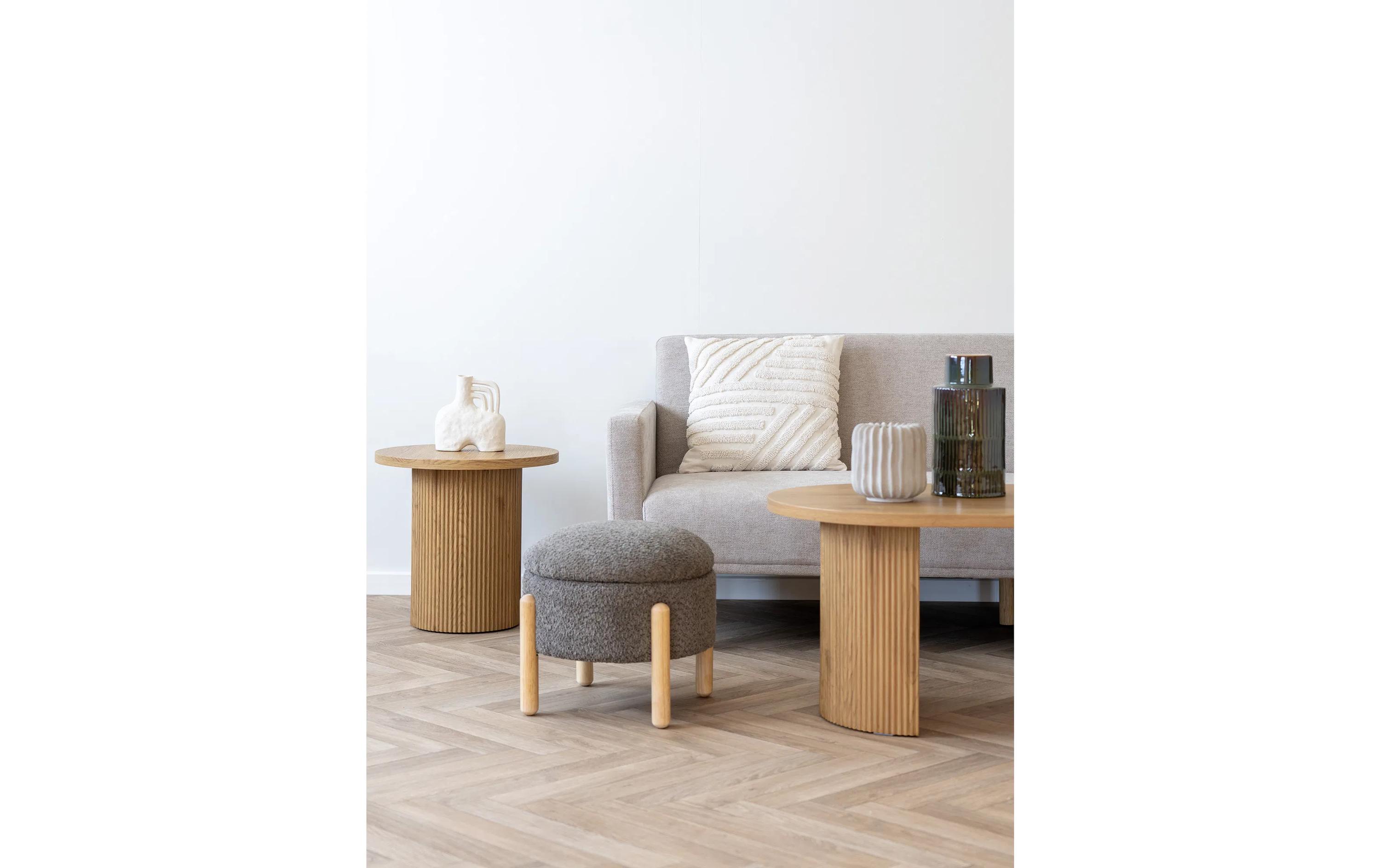 Pouf Medas Holz/Polyester (PES), BraunSitzhocker