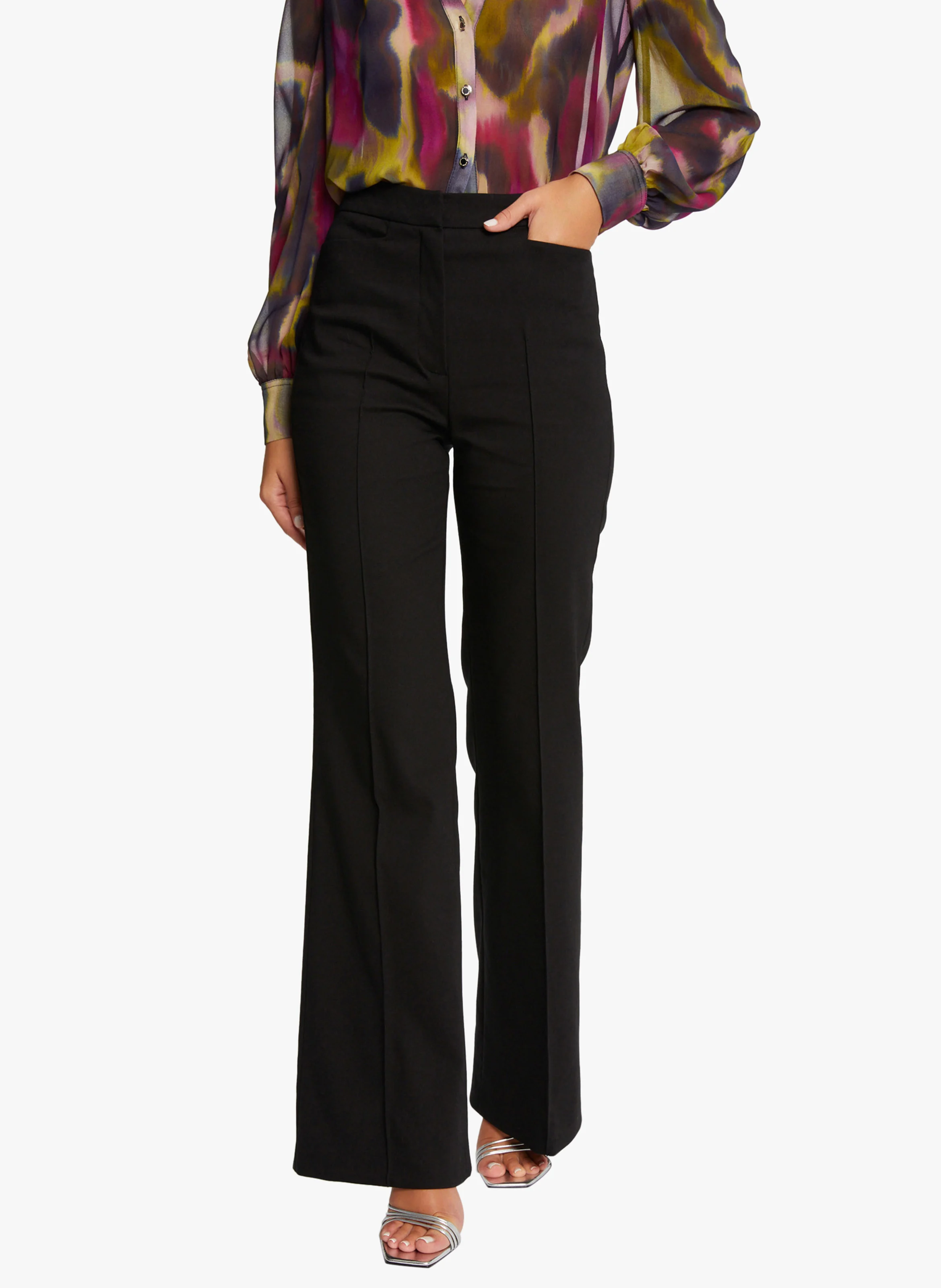 PFLO.F - Pantalon flare taille haute| Noir