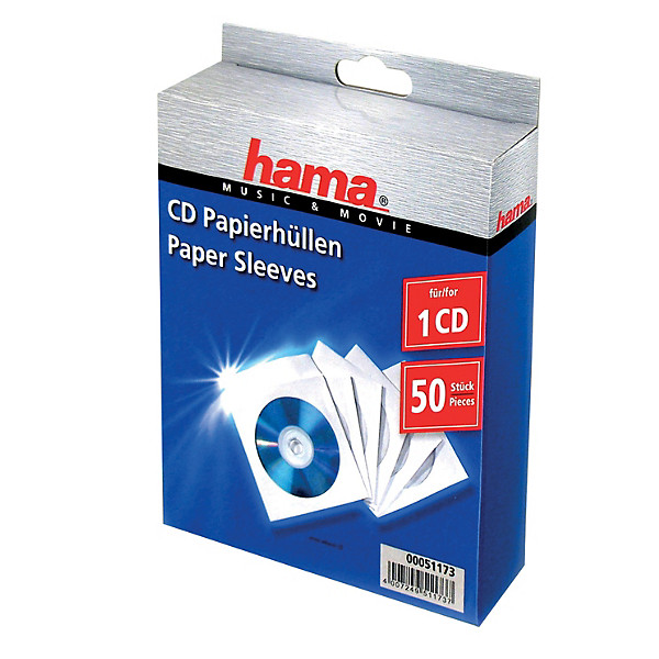 Hama Pochette papier pour CD/DVD blanche - paquet de 50