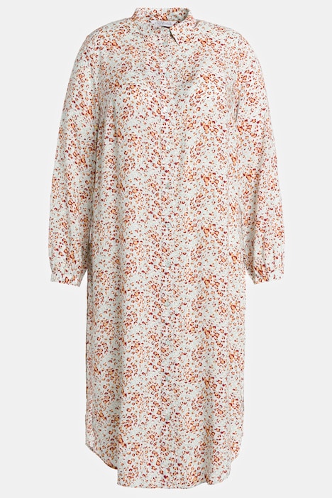 Longbluse, Color Leo, Hemdkragen, Langarm, Seitenschlitze