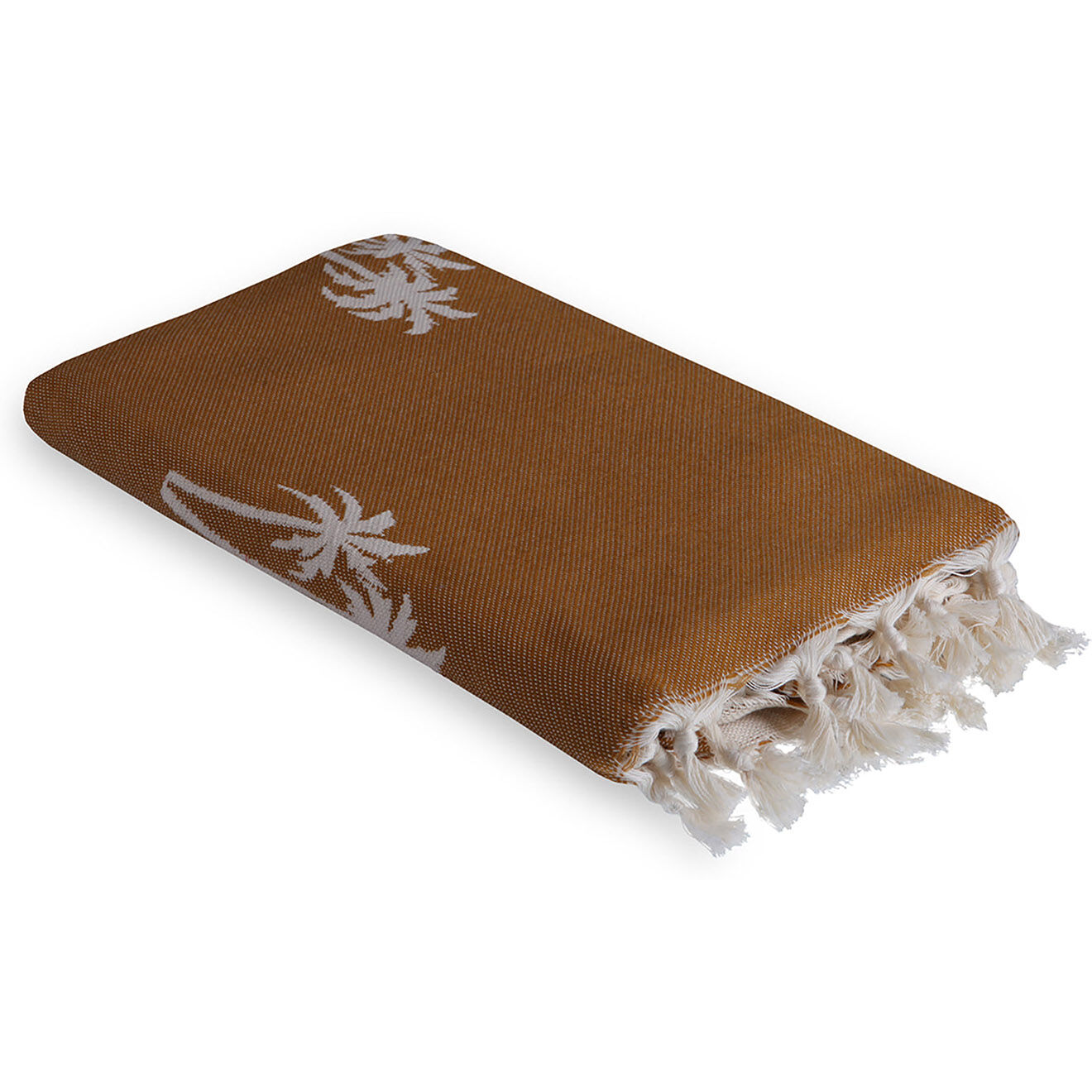 Febronie Fouta reversible Palmier jaune - 100x200 cm
