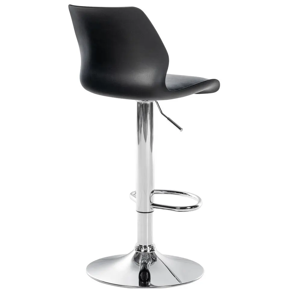 CLP Set van 2 Barkruk Gilbert chroom Frame - Kunststof - zwart