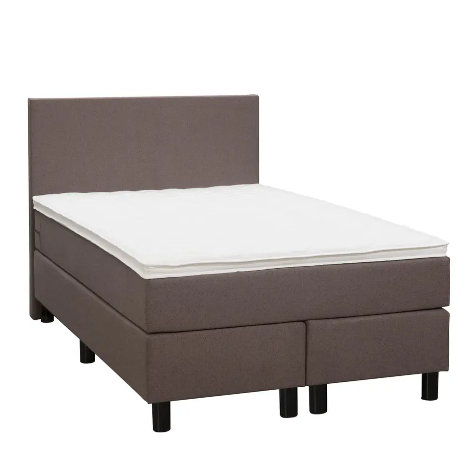 Boxspring Liv egaal - donkerbruin - 120x200 cm - ronde poot