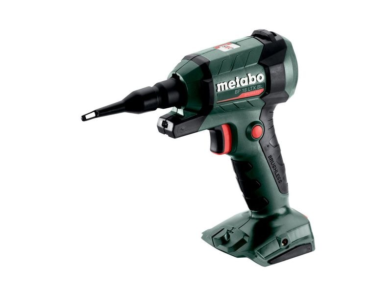 Metabo Akku-Bläser BP 18 LTX BL Solo Kraftvolle und vielseitige Akku-Blaspistole mit starkem Luftstrom zum Reinigen, Ausblasen, Aufpumpen und Entlüften