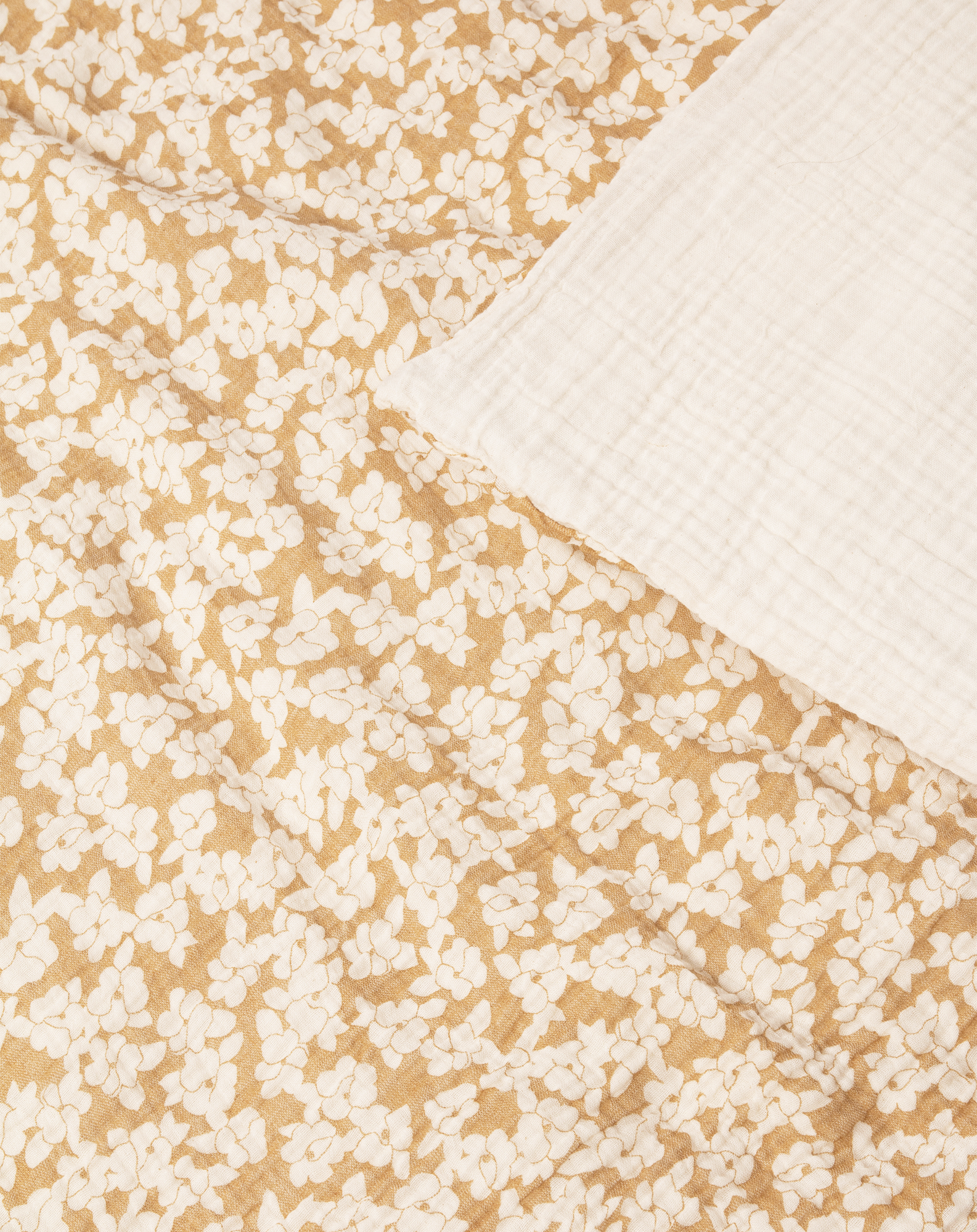 Housse de couette lit individuel en double gaze de coton lavée | Marron