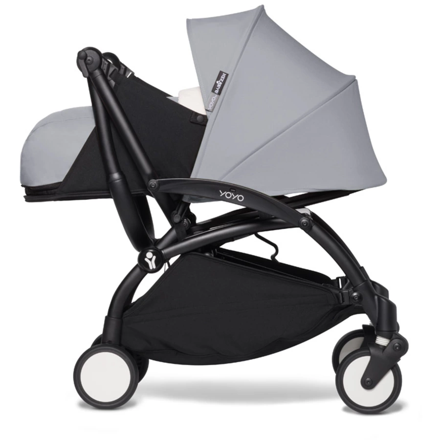 BABYZEN Kinderwagen YOYO2 0+ Black mit Neugeborenenaufsatz Stone