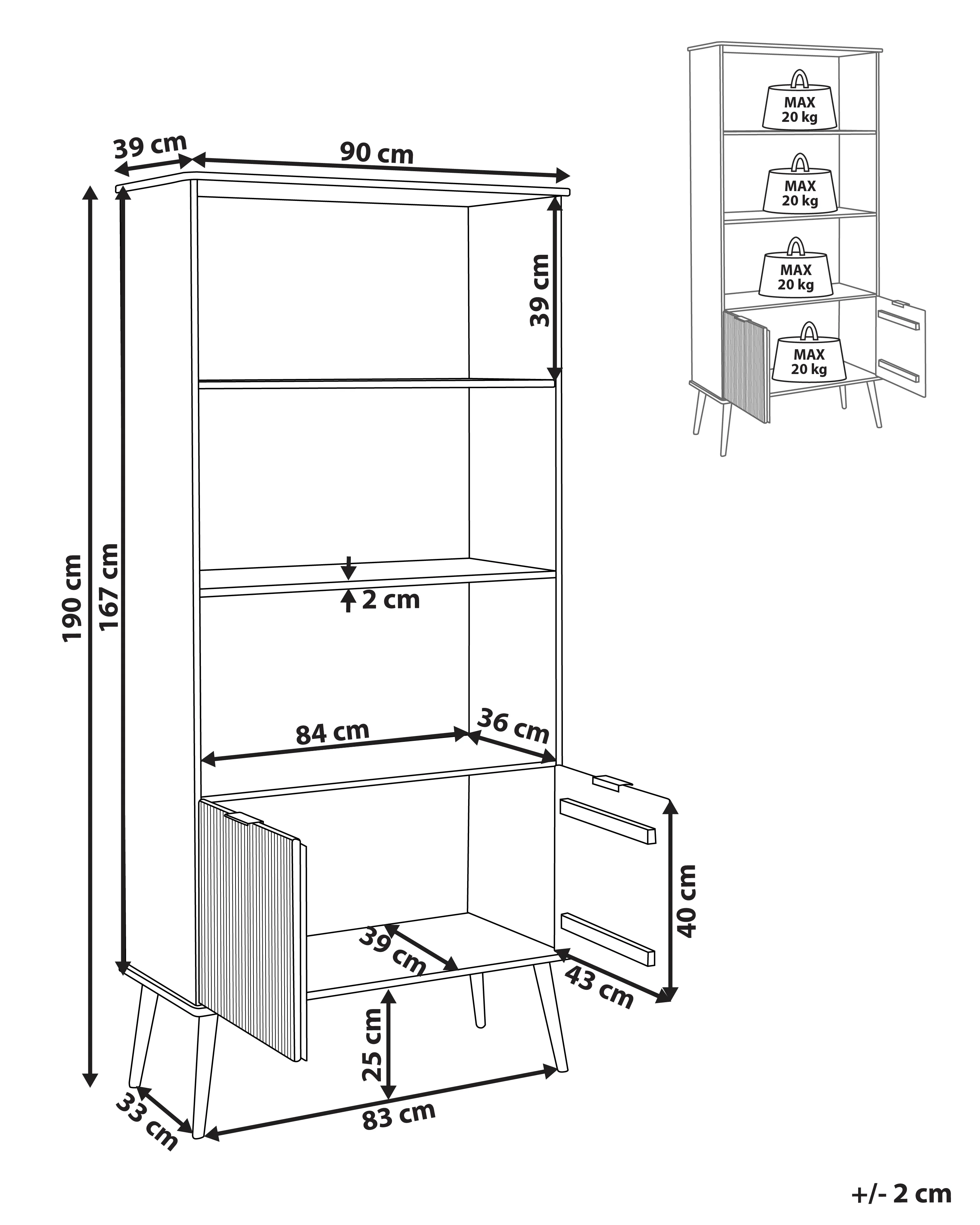 Boekenkast TIMMINS Dennenhout 190 cm Bruin