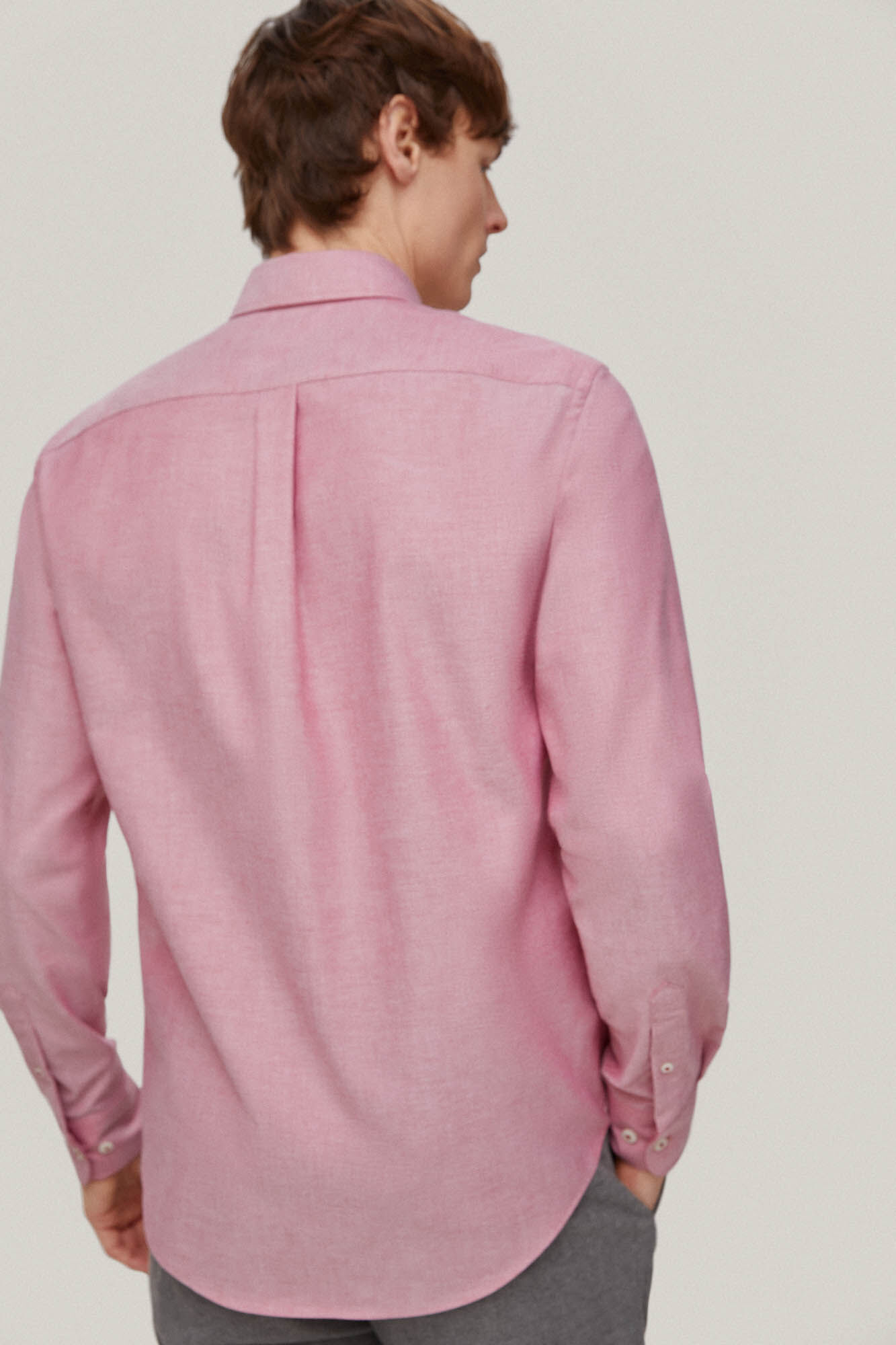 Camisa Oxford lisa que não precisa passar - Vermelha