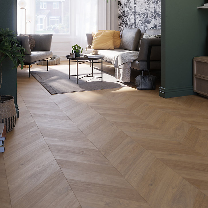 Sol stratifié clipsable Leyton chêne blond 10 mm