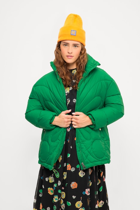 Steppjacke, Boxy Fit, Butterfly-Stepp, Stehkragen, Langarm