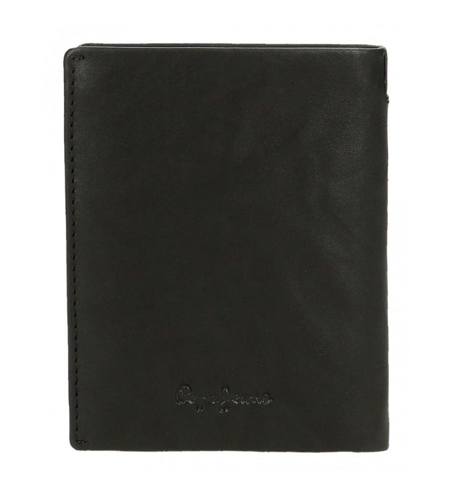 Carteira vertical Pepe Jeans Marshal em couro preto