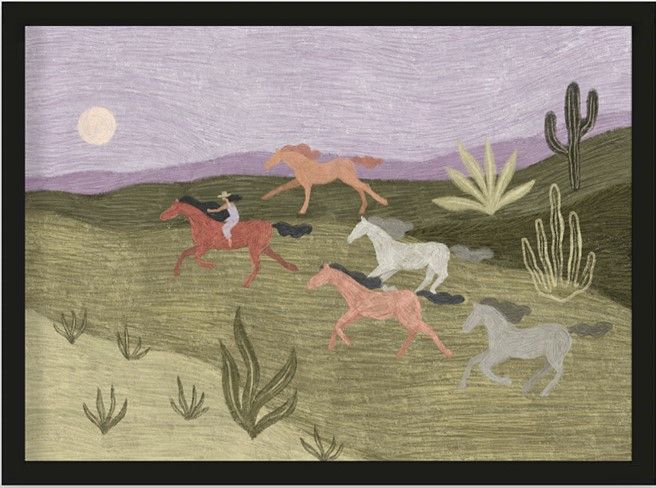 Art Print Running Horses