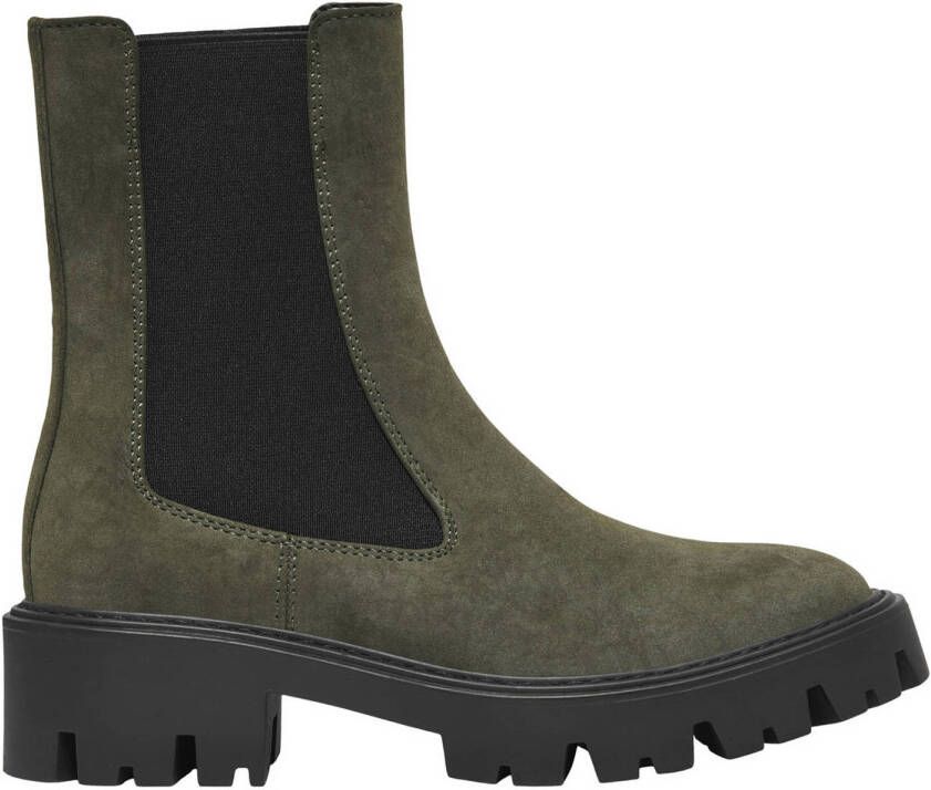 ONLY Chelsea boots 'ONLBETTY' chocoladebruin groen
