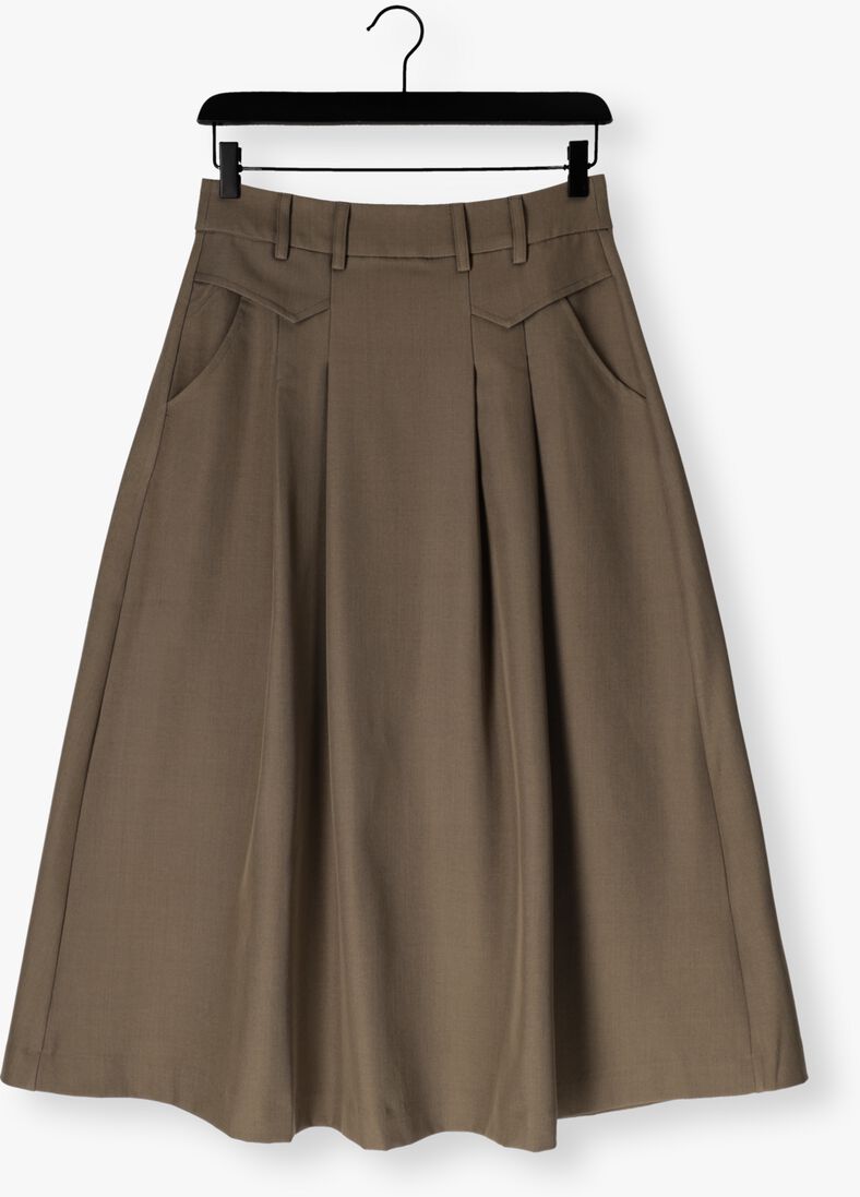 khaki co'couture midirok luna pocket pleat skirt