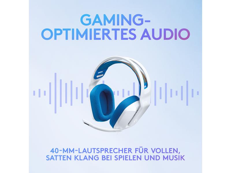 Logitech Headset G335 Gaming Weiss Komfortables Gaming-Headset für PC und Spielkonsolen