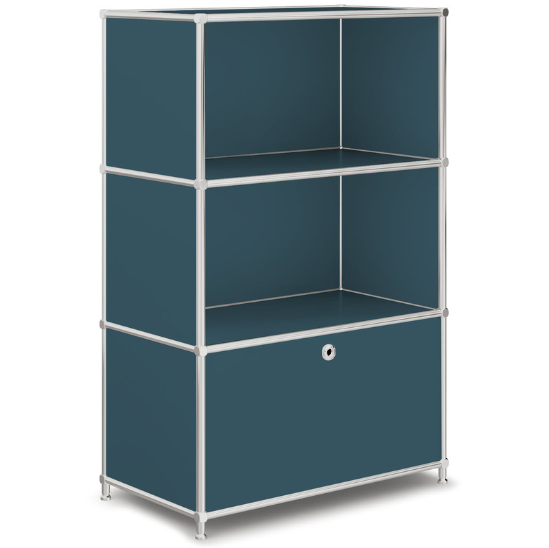 Highboard VEROM, 1 Klapptüre, 2 Fächer, mit Lochgriff, petrol