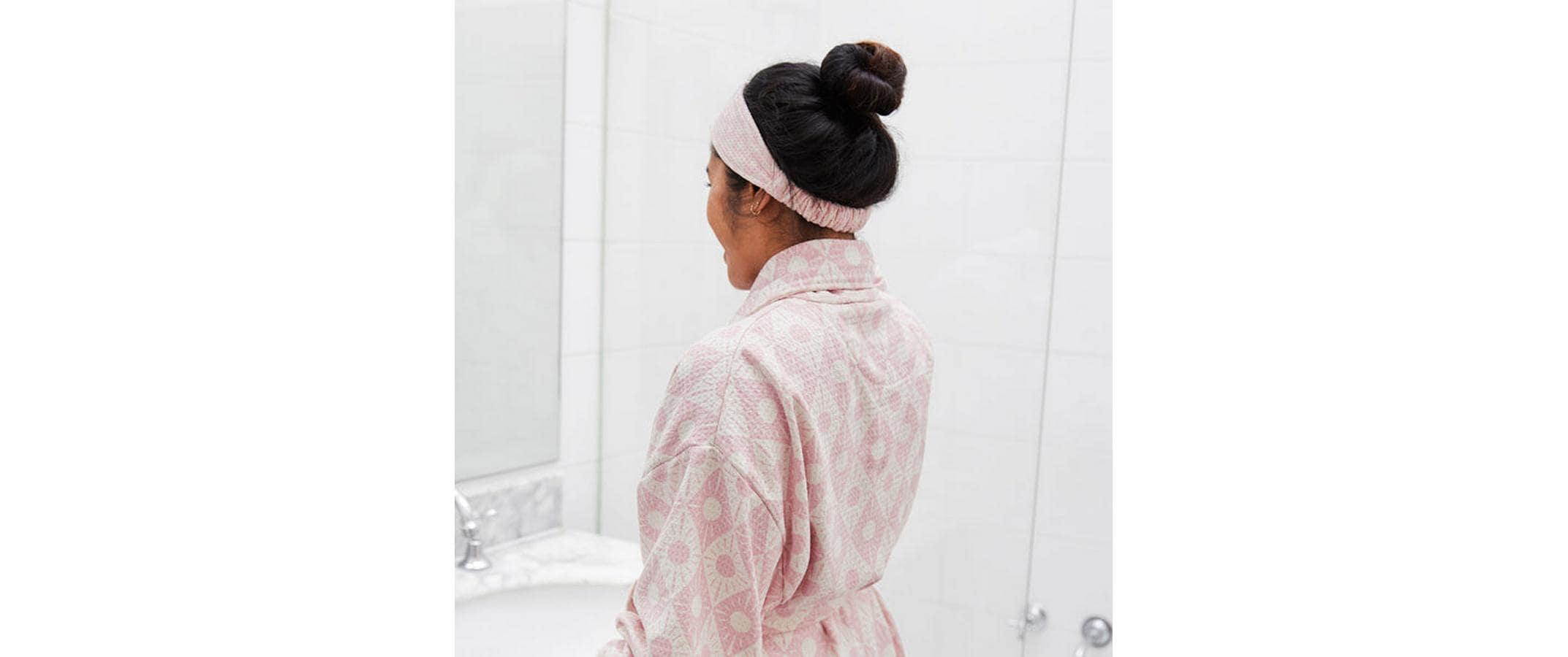 Bademantel Waffle Diamond PinkSchnell trocknender Bademantel