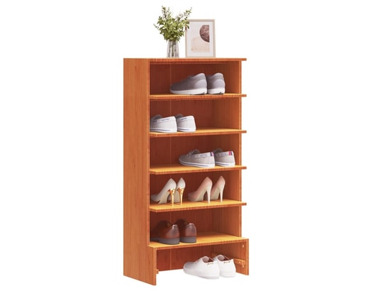 VIDAXL - Armoire à chaussures cire marron 52x30x104 cm bois pin massi...