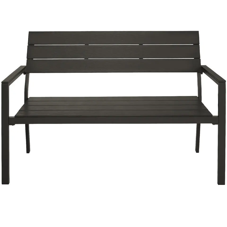 tectake Tuinbank Line 2-zitter met aluminium frame 128x59x88cm, Donkergrijs