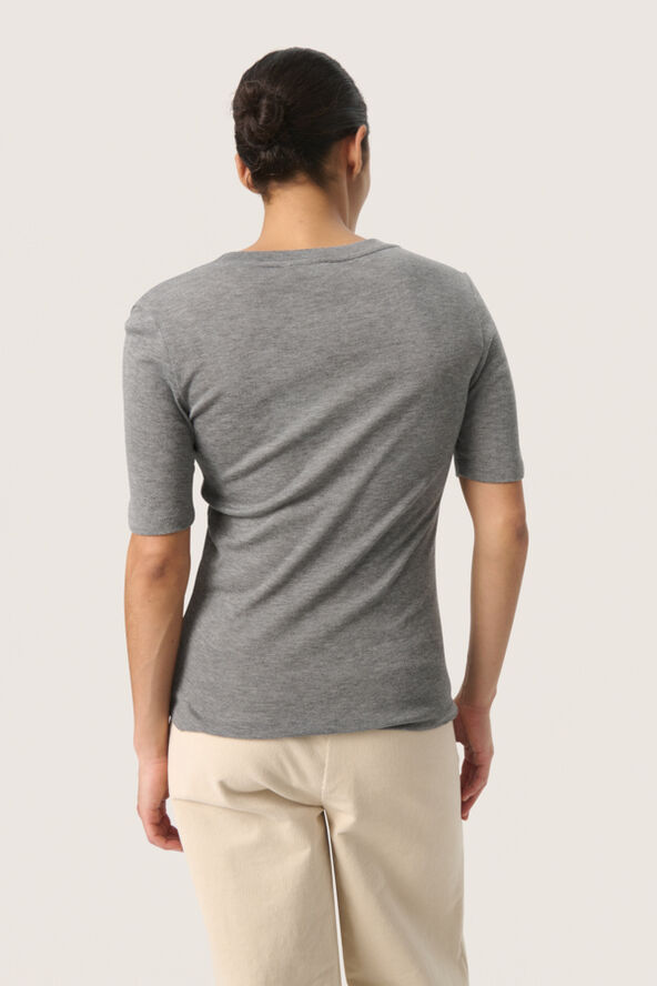 Soaked in Luxury SLFauna Tee SS Grey melange