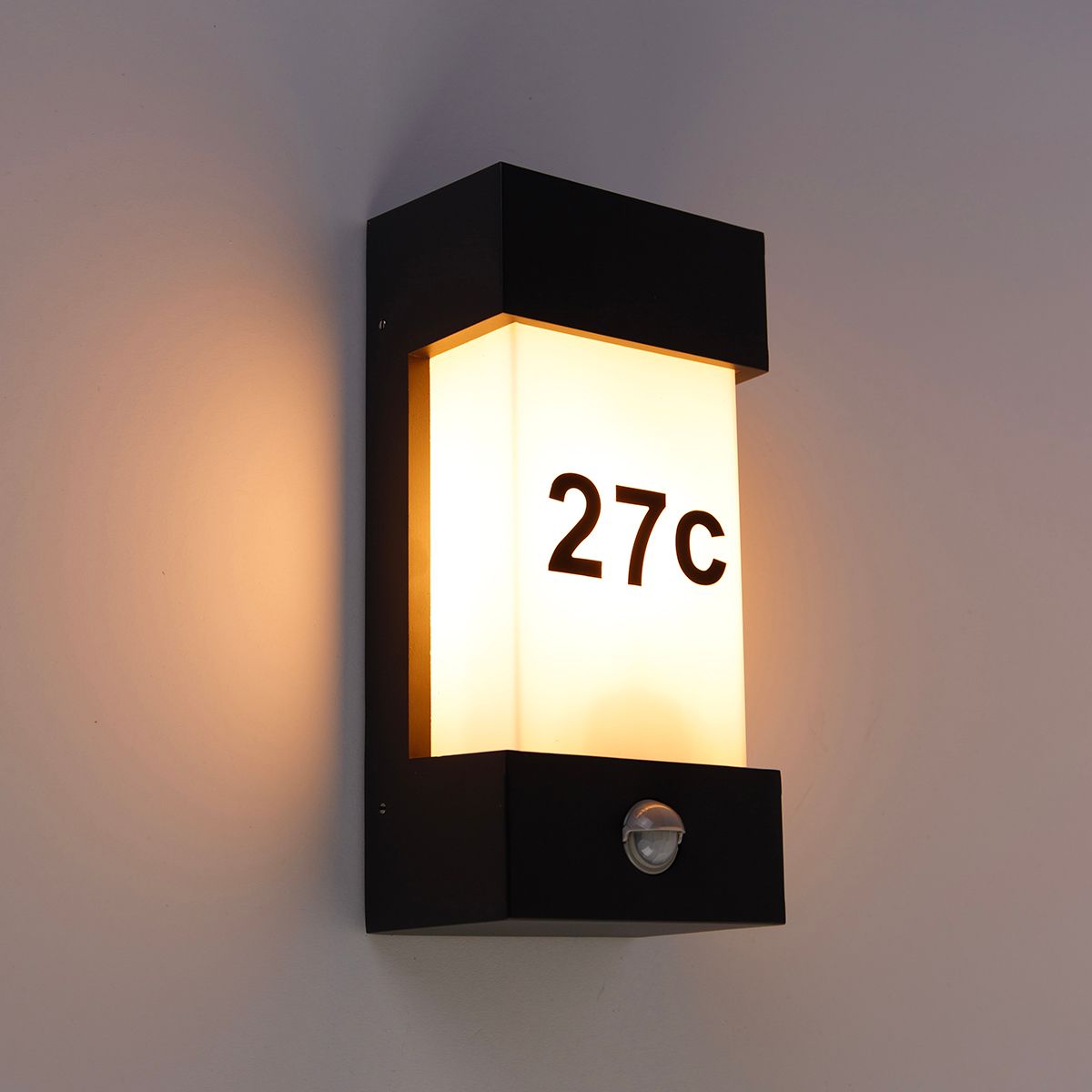 Buiten wandlamp donkergrijs IP44 bewegingssensor - Tide