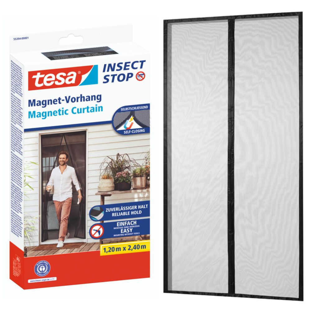 INSEKTSNETT TESA MAGNETISK 1X2,2M ANTRASITT
