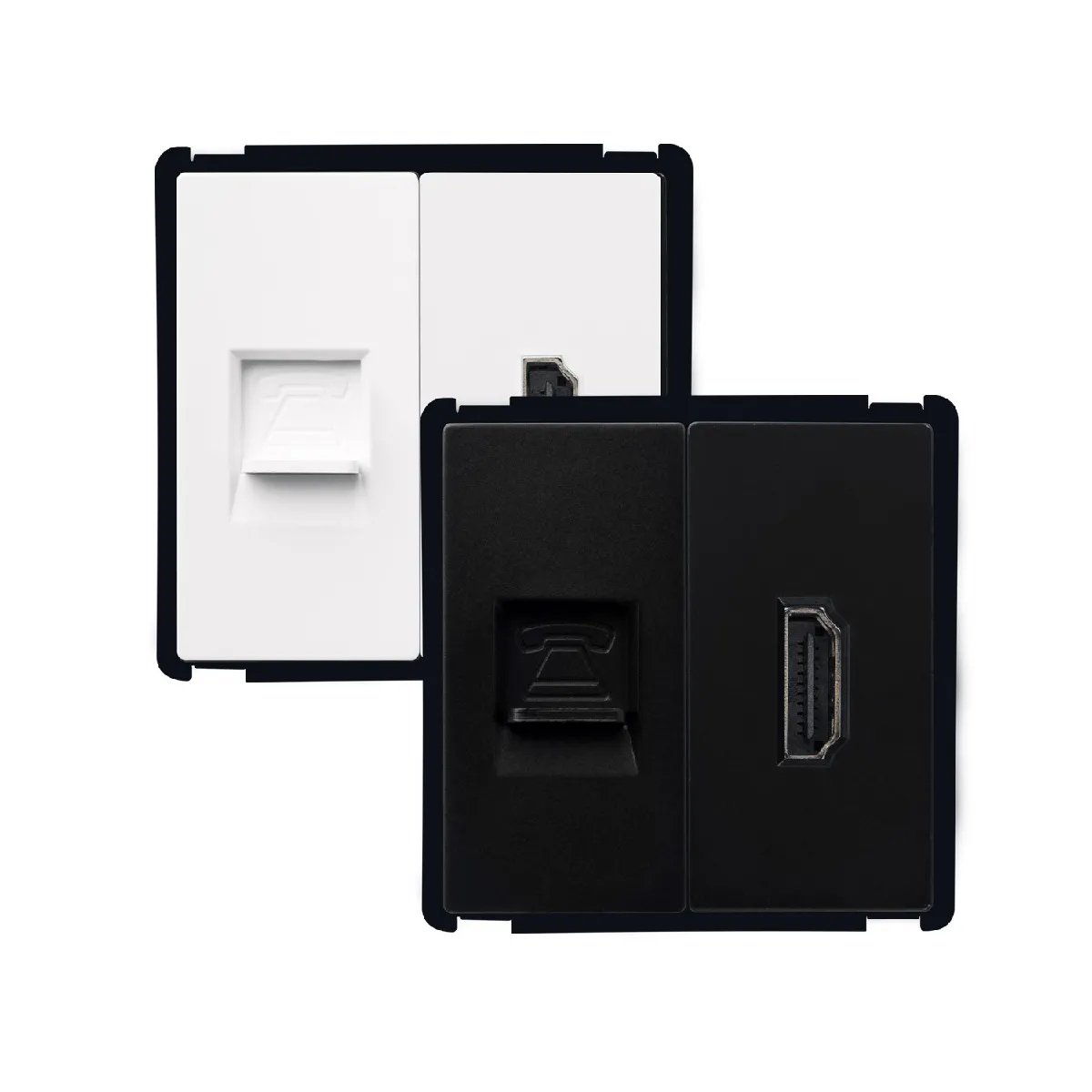 Ledkia Modern Prise HDMI + Téléphone - Blanc