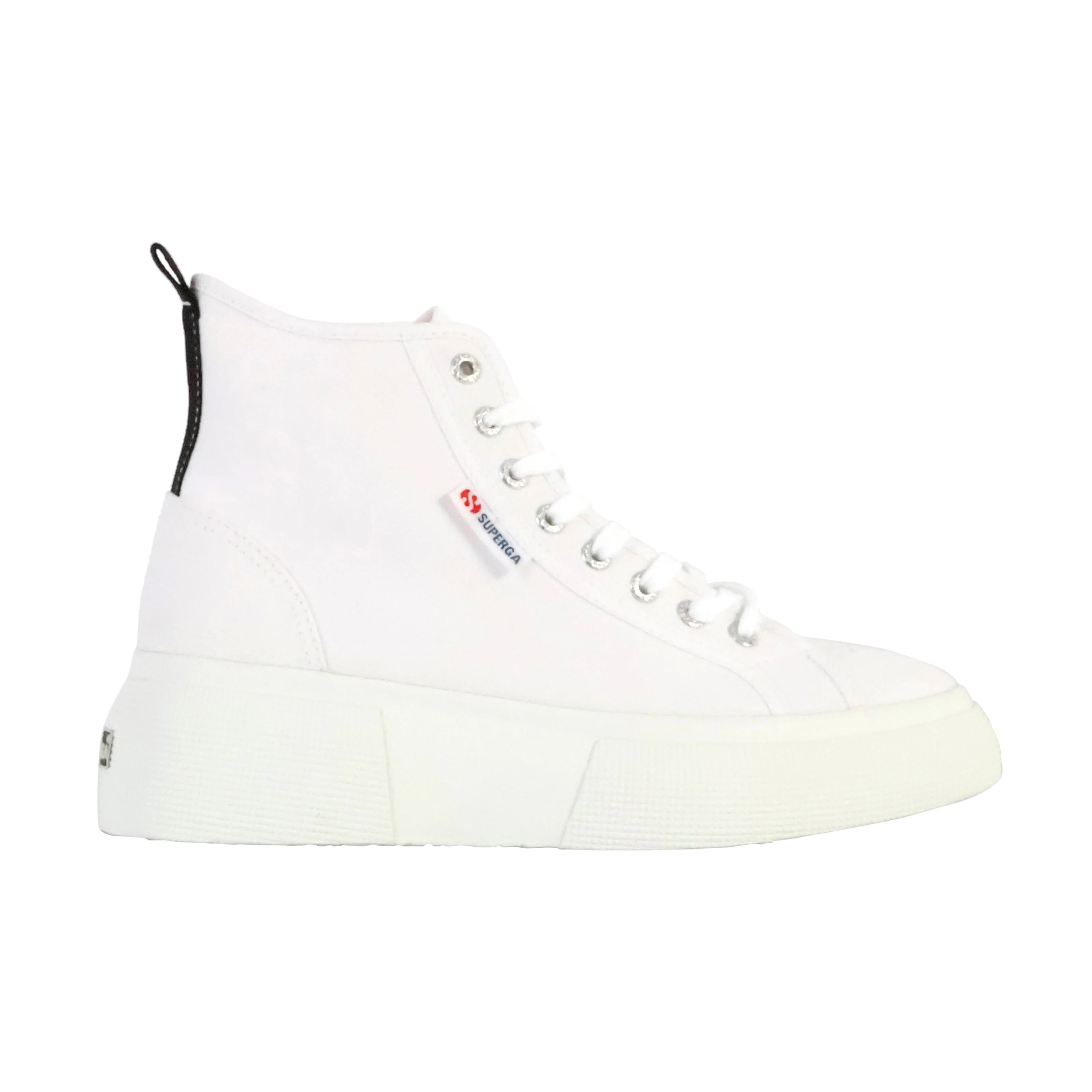 Basket montante à lacets superga bubble mid | Blanc