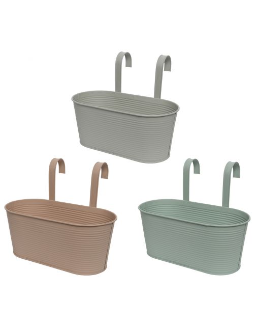 Decoris Hangpot Ovaal - Buitenpot - 32x16x26 cm Assorti