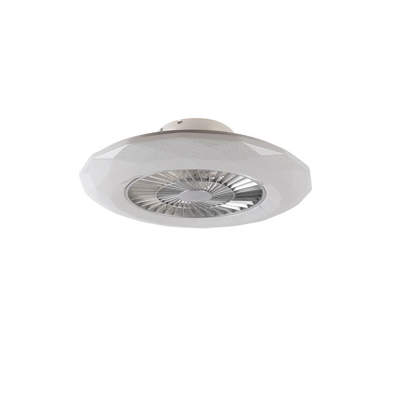 Plafondventilator zilver met ster effect 59cm incl. LED dimbaar met afstandsbediening - Clima