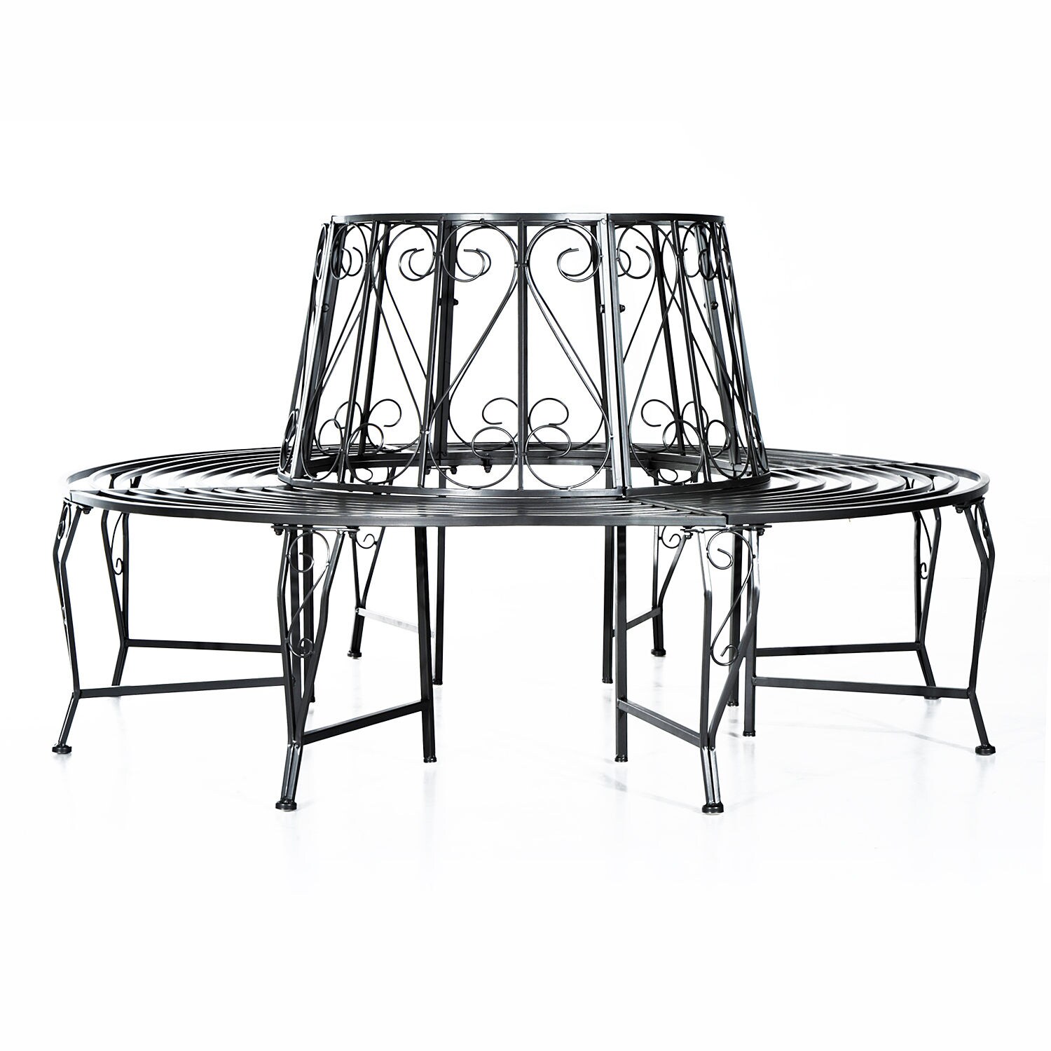 Outsunny Baumbank im geschmackvollen Design silber 160 x 90 cm (ØxH)