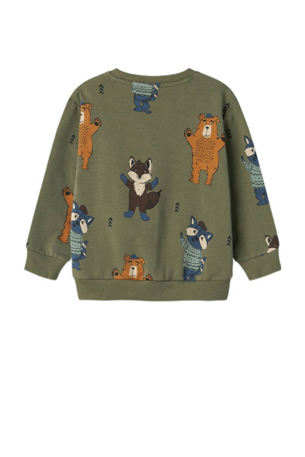 NAME IT sweater NMMOLANDER met all over print groen
