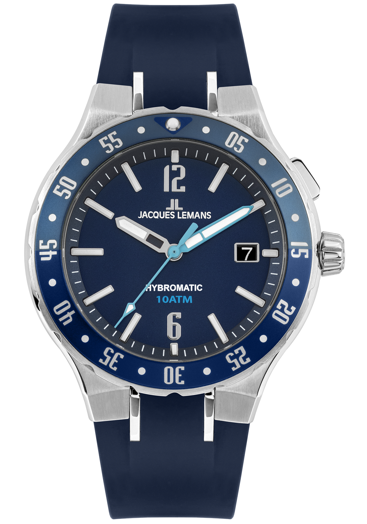 Jacques Lemans Herrenuhr Hybromatic silver-blue 1-2109C