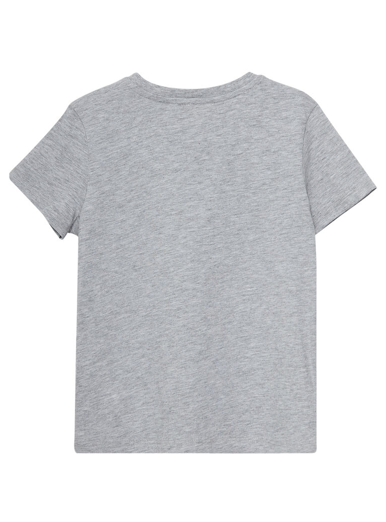 Tee shirt manches courtes garçon uni gris chine
