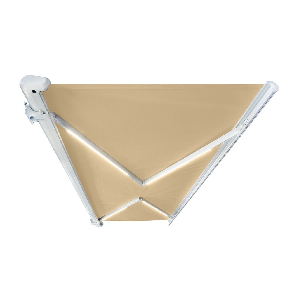 Home Deluxe - LED Full Cassette Zonnescherm ELOS - Zandkleurig, 500 x 300 cm - incl. wind- en zonsensor, afstandsbediening, handslinger, bevestigingsmateriaal | Terrasoverkapping, zonwering, windscherm
