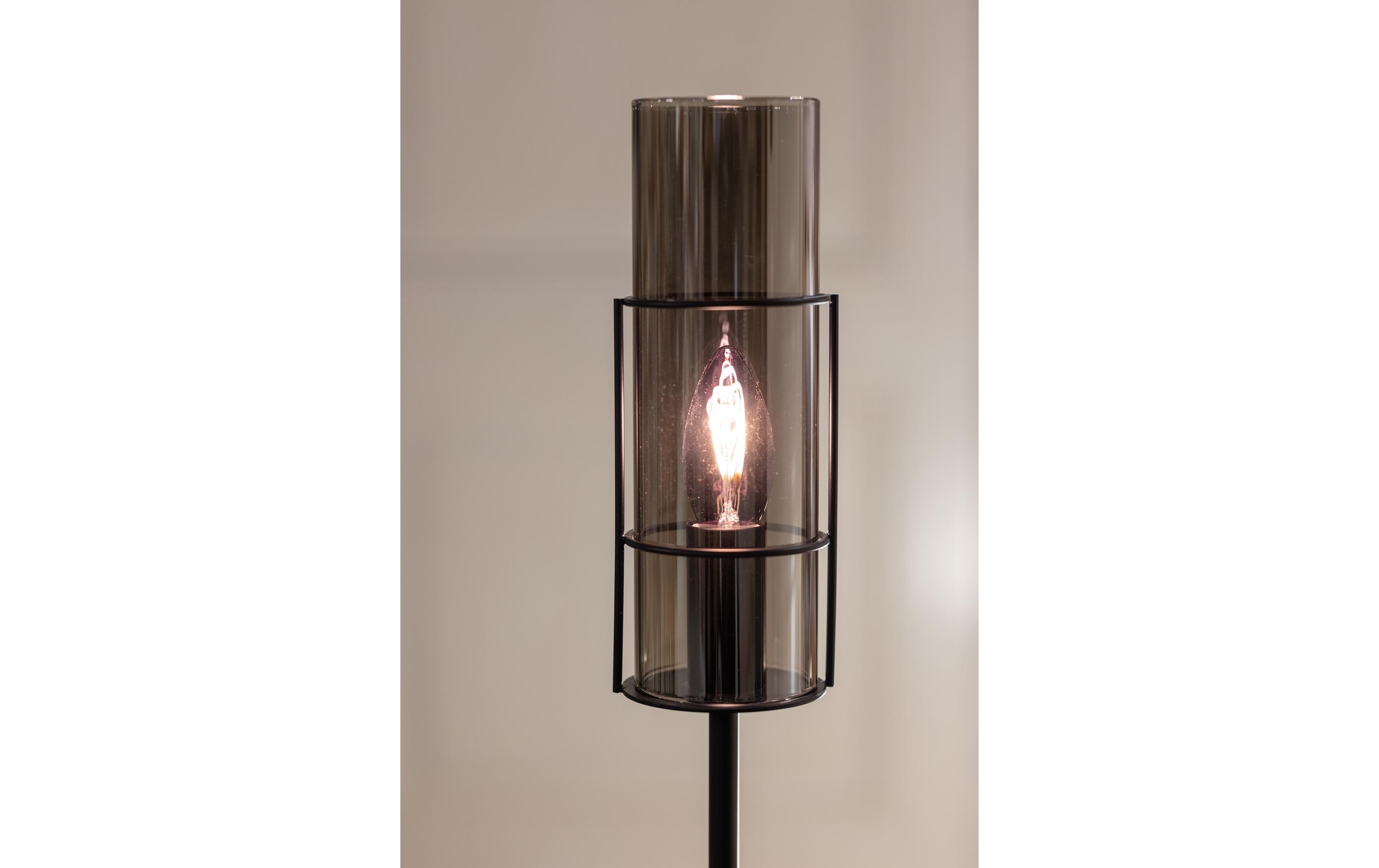 Tischleuchte Tubo 1L, E14, 50 cm, Schwarz/SmokeWohnraumleuchte