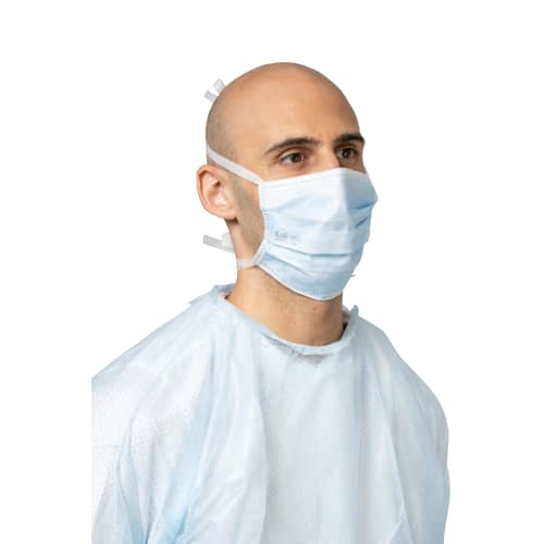 Masque médical OP'AIR Type IIR Kolmi EN14683 à lanières bleu