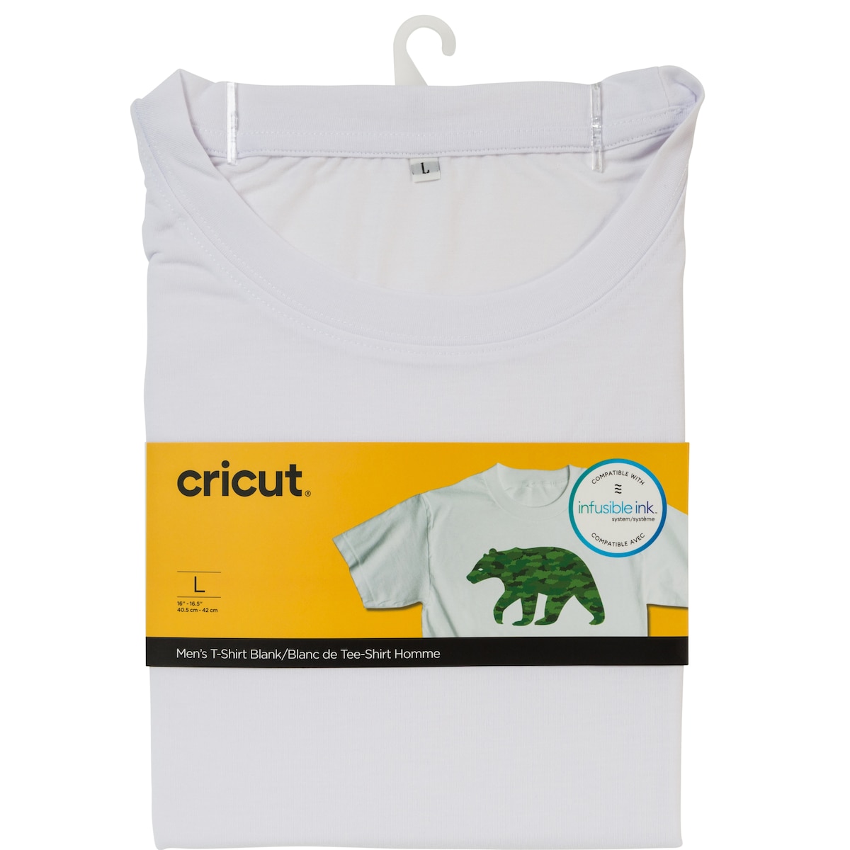 Cricut Infusible Ink hvit t-skjorte for menn (L)