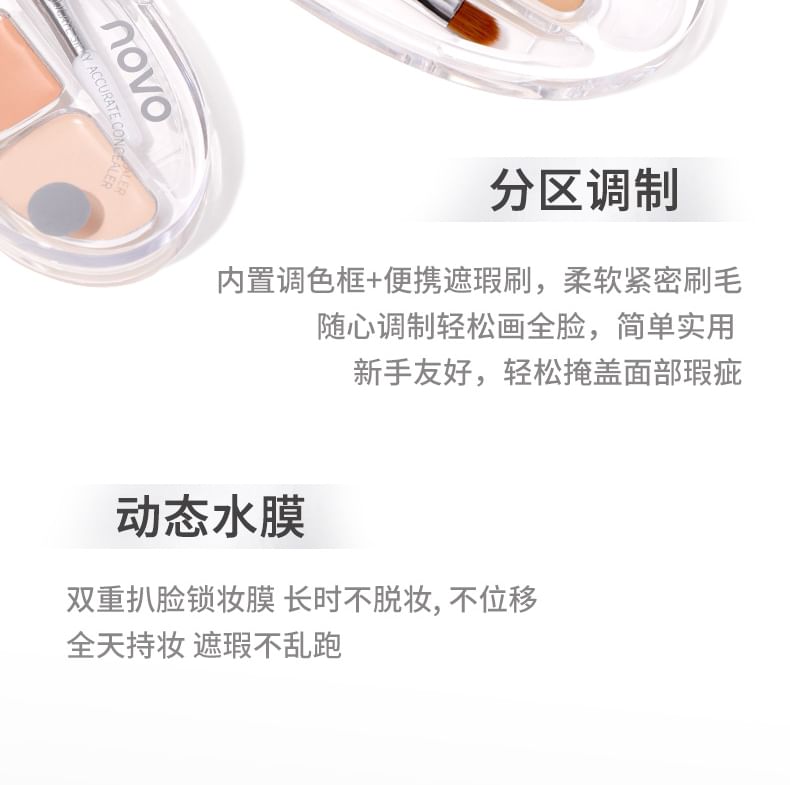 NOVO - Zijdezachte No Trace Triple Color Concealer Palette - 2 soorten