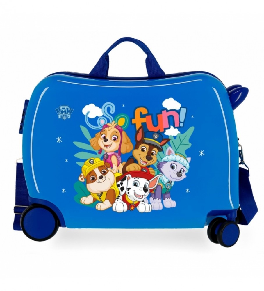 Mala infantil Joumma Bags Paw Patrol So Fun com 2 rodas multidirecionais - Azul - 38x50x20cm -