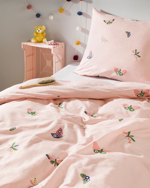 housse de couette enfant coton doux 140x200 papillon