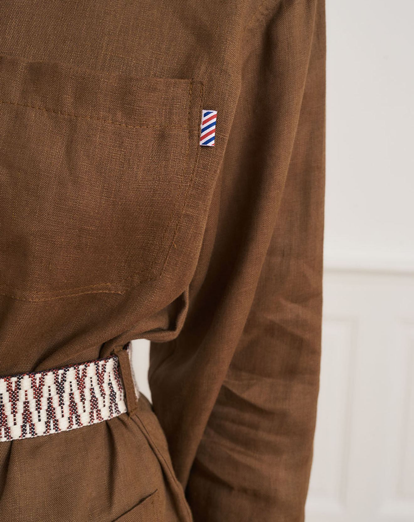 La Petite Francaise Veste 100% Lin Vera kaki